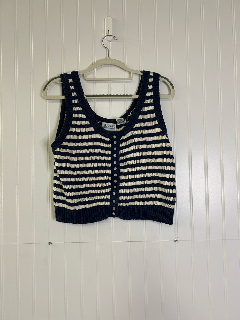 Vintage Favorites Striped Knit Sweater Tank Size Large